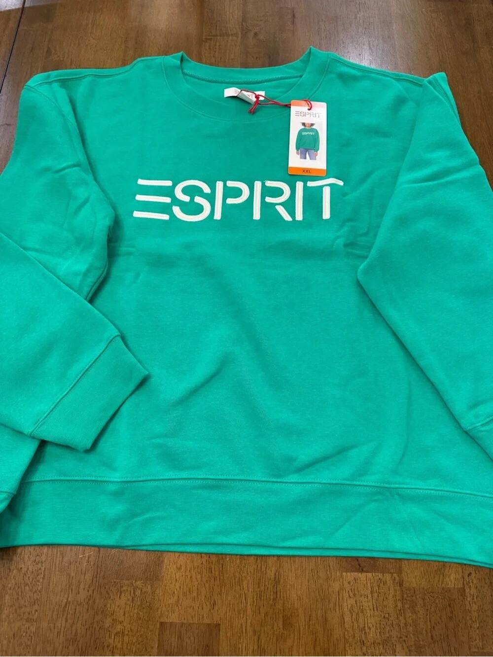 NWT Esprit Retro Logo Fleece Crewneck Sweatshirt XXL